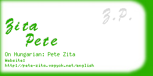 zita pete business card